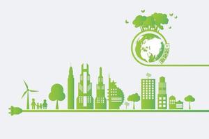 ideas energéticas salvar el mundo concepto enchufe ecología verde vector