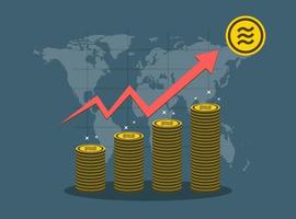 Libra coin concept growth chart vector