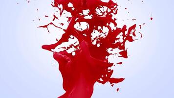 Vertical Red Paint Splash with Blue Gradient Background video