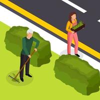 Spring Cleaning Isometric Composition Vector Illustration