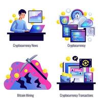 Cryptocurrency 2x2 Design Concept Vector Illustration