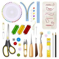 Sewing Isolated Icons Set Vector Illustration