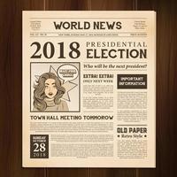 Newspaper Page Realistic Vintage Vector Illustration