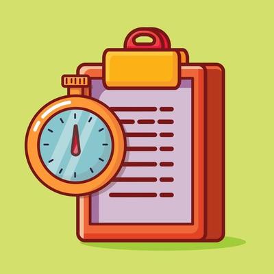 task deadline  concept isolated cartoon illustration in flat style