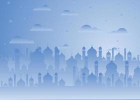 Eid mubarak and ramadan kareem islamic background vector