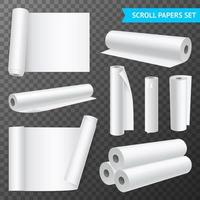 rollos de papel blanco limpio establecer ilustración vectorial vector