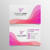 Stylish Pink Wave Business Card Template vector