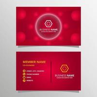 Abstract Red Gradient Business Card Template With Circles vector