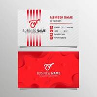 Gradient Red Fluid Business Card Template vector