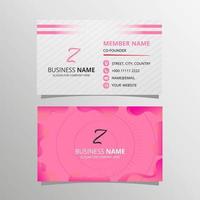 Gradient Pink Fluid Business Card Template vector