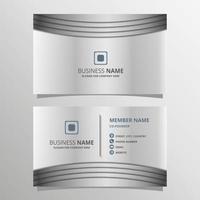 Modern Silver Curve Business Card Template With Abstract Shapes vector