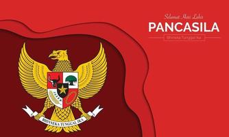 día pancasila en papel simple vector