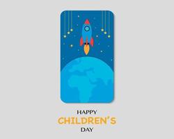 Childrens Day Phone Concept Vector
