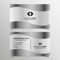 Elegant Silver Wave Business Card Template With Wavy Shapes vector