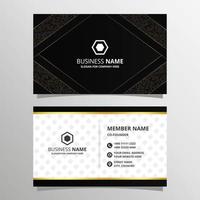 Modern Black luxury Business Card Template with golden pattern vector