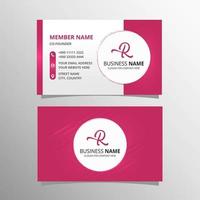 Beautiful Pink Business Card Template With Stripes vector