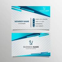 Gradient Blue Geometric Business Card Template vector