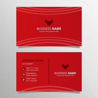 Minimal Red Wave Business Card Template vector