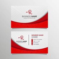Red Corporate Business Card Template With Curved Lines vector