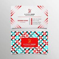 Colorful Striped Business Card Template With Gingham Style vector