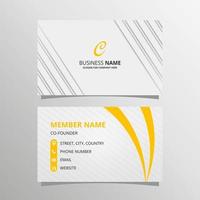 White and Yellow Business Card Template With Stripes vector