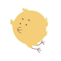 Cute little yellow chicken flying Vector illustration Graphic design element  Isolated white background