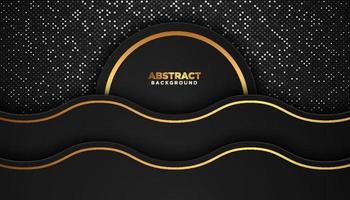 Black abstract geometric background with glitters dots element decoration Luxury design concept vector