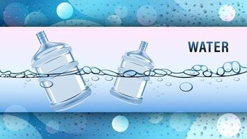 plastic bottle floating in water realistic vector