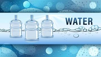 plastic bottle for cooler water realistic background vector