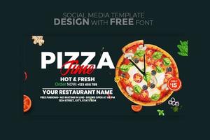 Food menu banner social media template vector