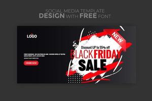 Venta de viernes negro banner poster logo color dorado sobre fondo oscuro vector