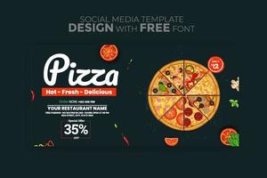 Food menu banner social media template vector