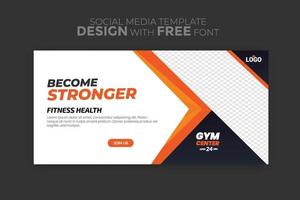 Plantilla de banner web con concepto de deportes, folleto de anuncios de redes sociales para gimnasio y gimnasio vector