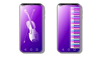 fondo de música en smartphone realista vector