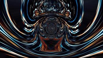 Abstract SciFi symmetric glow multicolored energy waves loop video