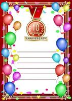 Invintation Anniversary Celebration Red Background vector