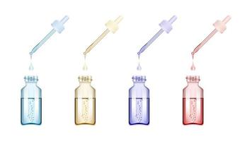 Serum bottle with pipette isolated vector