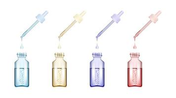 Serum bottle with pipette isolated vector