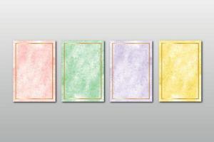 Set of watercolor hand painted background texture aquarelle abstract emerald backdrop horizontal template vector