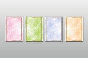 Set of watercolor hand painted background texture aquarelle abstract emerald backdrop horizontal template vector