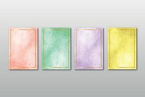 Set of watercolor hand painted background texture aquarelle abstract emerald backdrop horizontal template vector