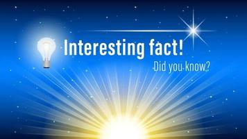 Interesting fact sun starry sky vector