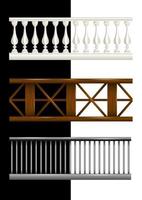 Set railing isolated cartoon style vector