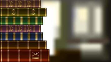 Stack of books bokeh background vector