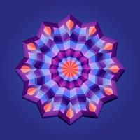 esto es violeta, un mandala poligonal geométrico en forma de estrella vector