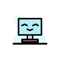 Cute Computer PC Smile Icon Vector Illustration Design