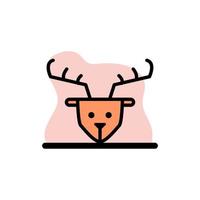 Diseño de ilustración de vector de icono de cabeza de ciervo