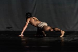 The abstract movement of the dance photo