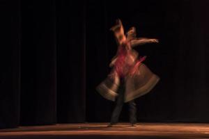 The abstract movement of the dance photo