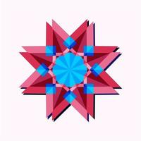 This is a pink geometric polygonal star in the form of a crystal vector